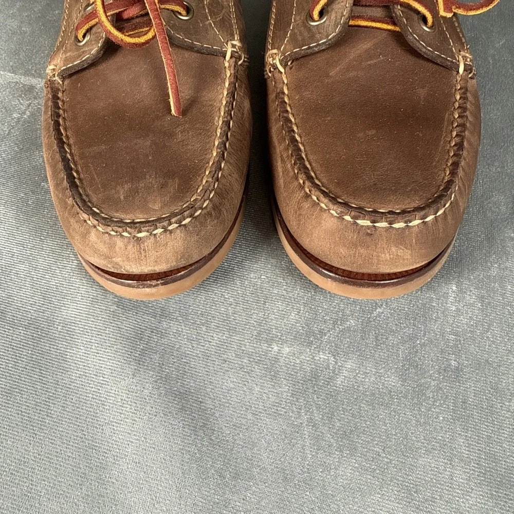 L.L.Bean Signature 281250 Blucher Boat Shoes Handsewn Leather Moccasins Mens 9.5